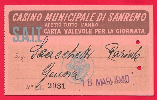 Ticket biglietto di - -, ingresso