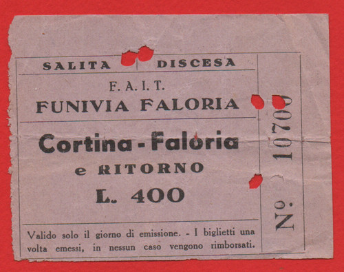 Biglietto funivia faloria - biglietto,