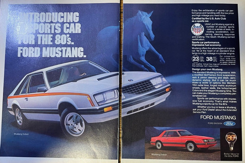 Pubblicità ford mustang 1980 - pubblicità,