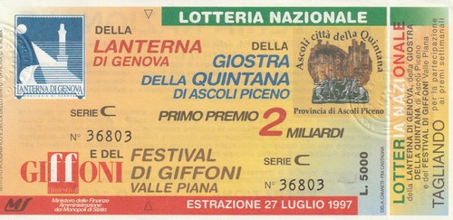 Biglietto lotteria - biglietto,