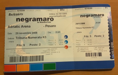 Biglietto usato negramaro - biglietto,