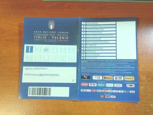Biglietto pass calcio ingresso - biglietto/pass,