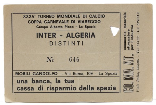 Biglietto inter algeria 1983 - biglietto,