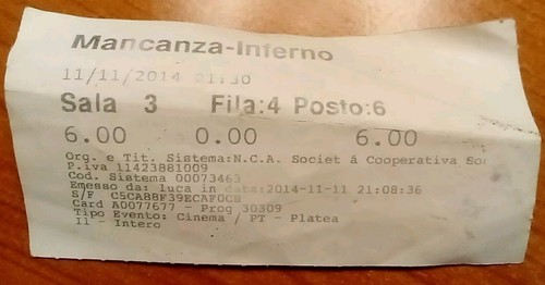 Vecchio biglietto cinema - biglietto,