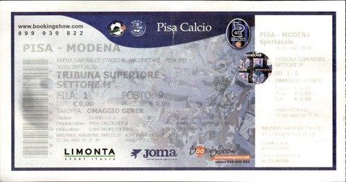 Biglietto ticket stadio - ticket, pisa