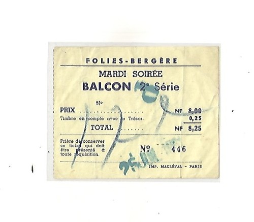 Paris 1961 biglietto - paris,