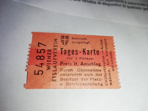 Ticket pattinaggio vintage - pattinaggio,