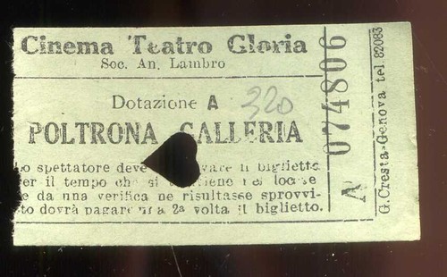 Biglietto teatro cinema gloria - teatro,