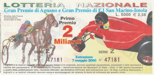 Biglietto lotteria nazionale - biglietto,