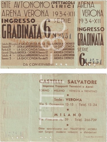 Biglietto ingresso gradinata - biglietto,