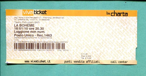 Biglietto teatro petruzzelli - biglietto,