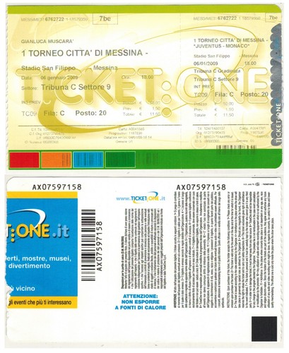 Biglietto stadio torneo citta - biglietto,
