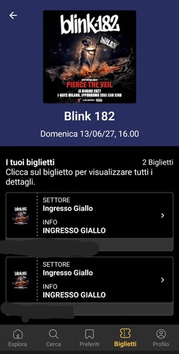 Biglietti posto unico concerto - biglietti,