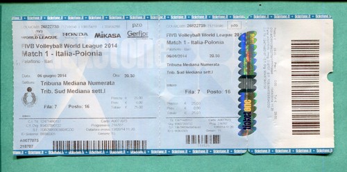Biglietto pallavolo world - -,