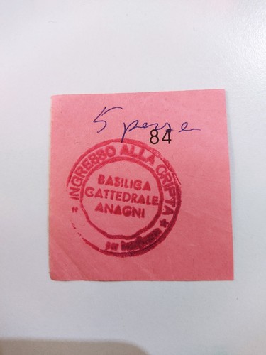 Biglietto ingresso alla cripta - biglietto,