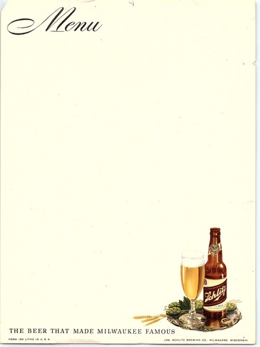 Copertina menù birra schlitz - menù,