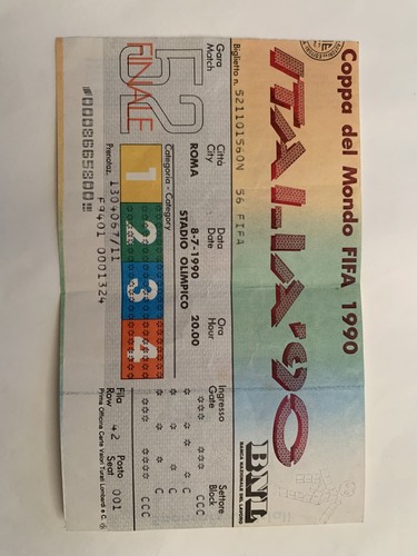 Biglietto finale mondiali 1990 - mondiali,