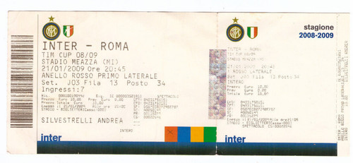 Biglietto calcio ingresso - biglietto,