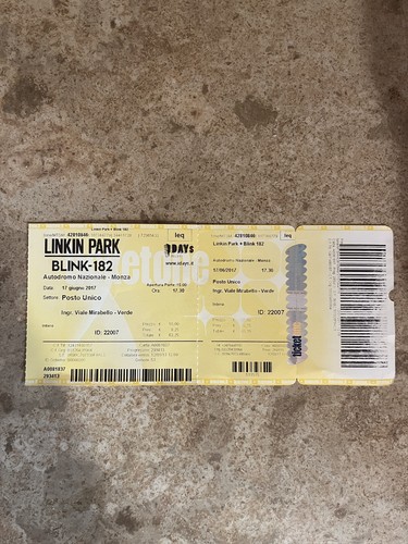 Biglietto linkin park - biglietto, blink