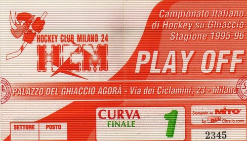 Biglietto partita hockey - biglietto,